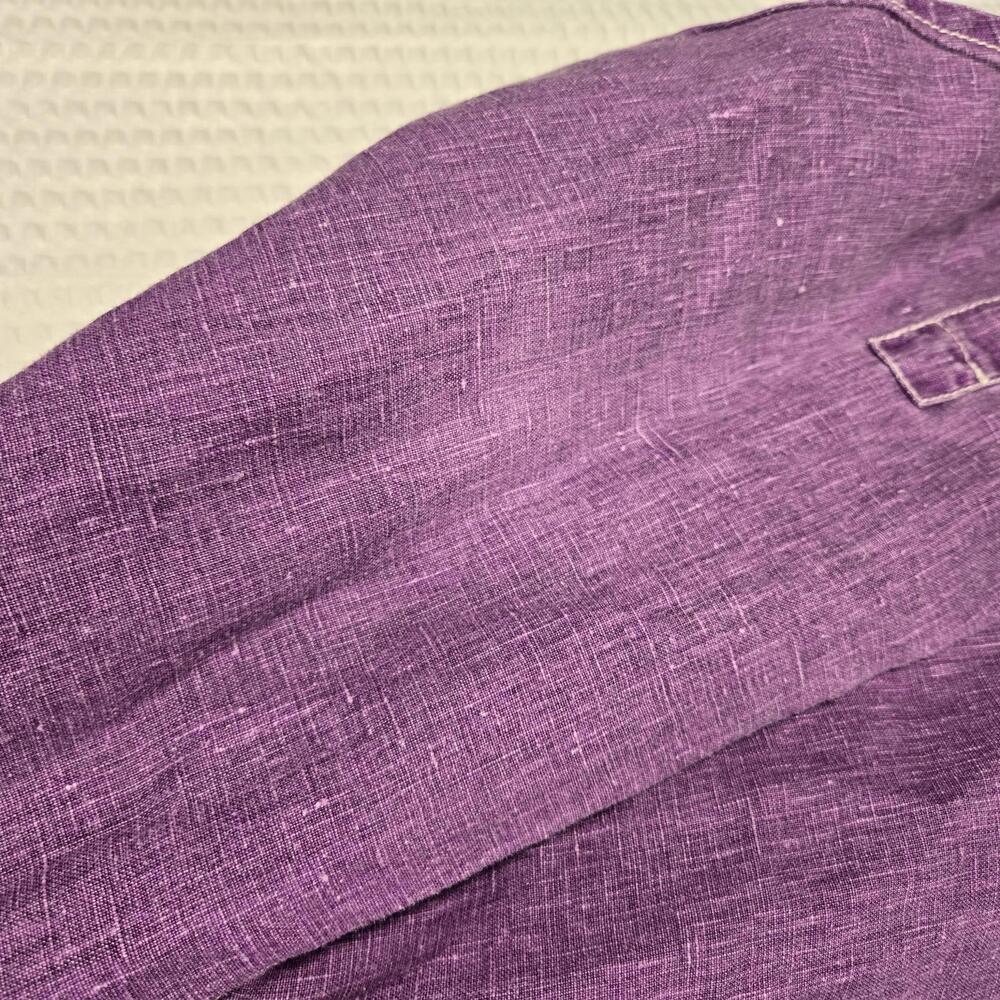 Tommy Bahama XXL Purple 100% Linen Long Sleeve Button Down Shirt Coastal Resort - Picture 5 of 9